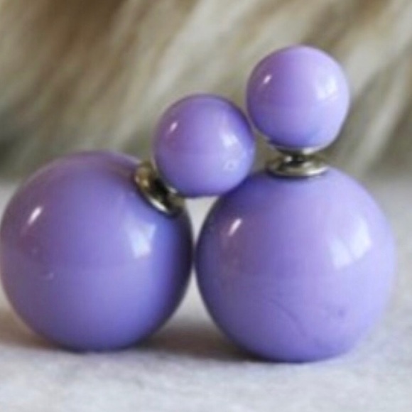 Jewelry - Double Sided Lavender Stud Earrings